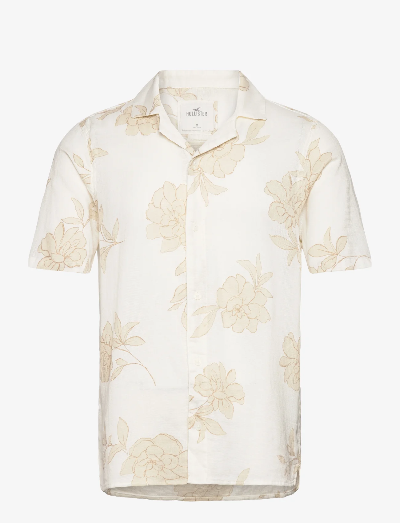 Hollister - HCo. GUYS WOVENS - kortärmade skjortor - cream floral pattern - 0