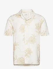 Hollister - HCo. GUYS WOVENS - kortermede skjorter - cream floral pattern - 0