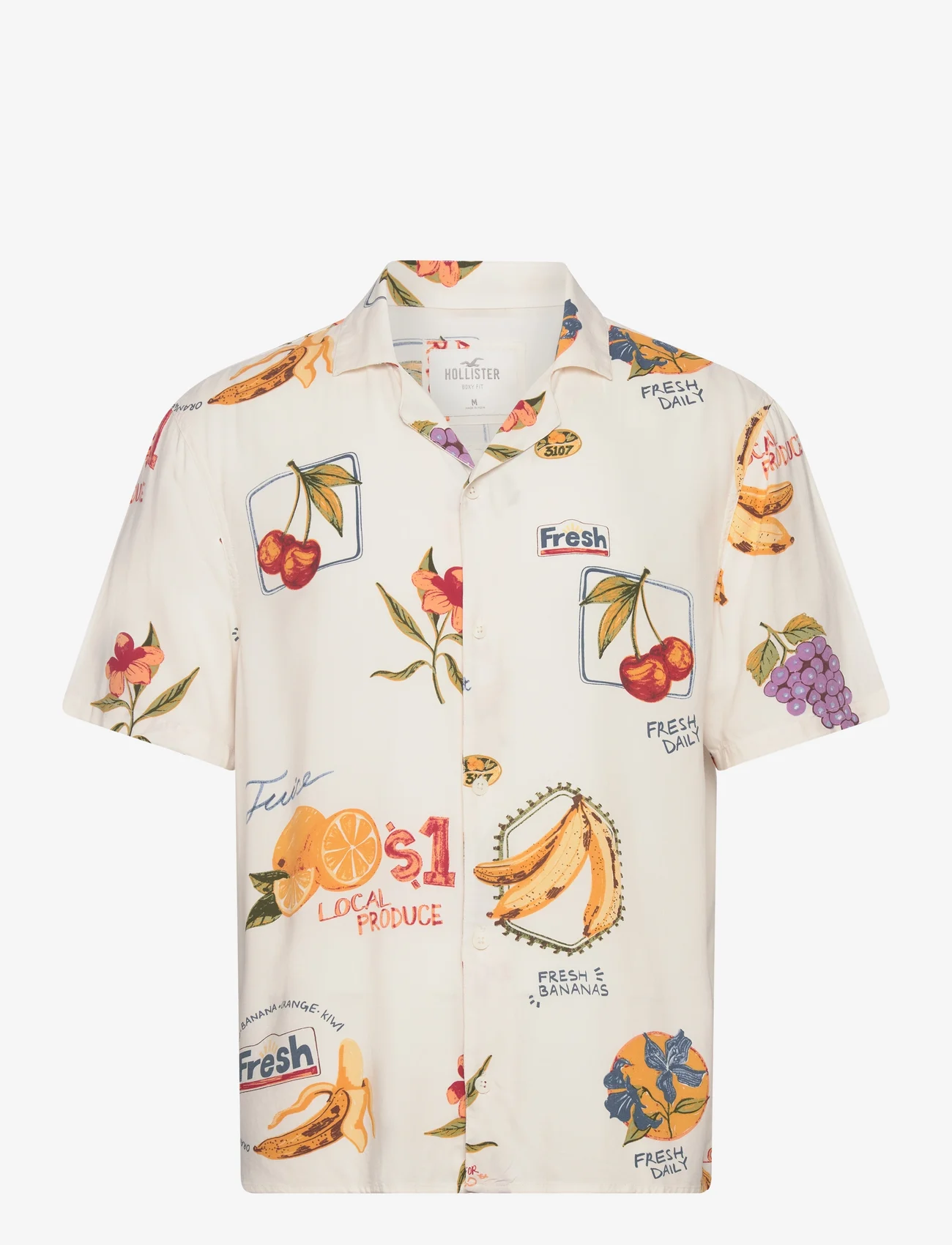 Hollister - HCo. GUYS WOVENS - kortärmade skjortor - whisper white fruit - 0