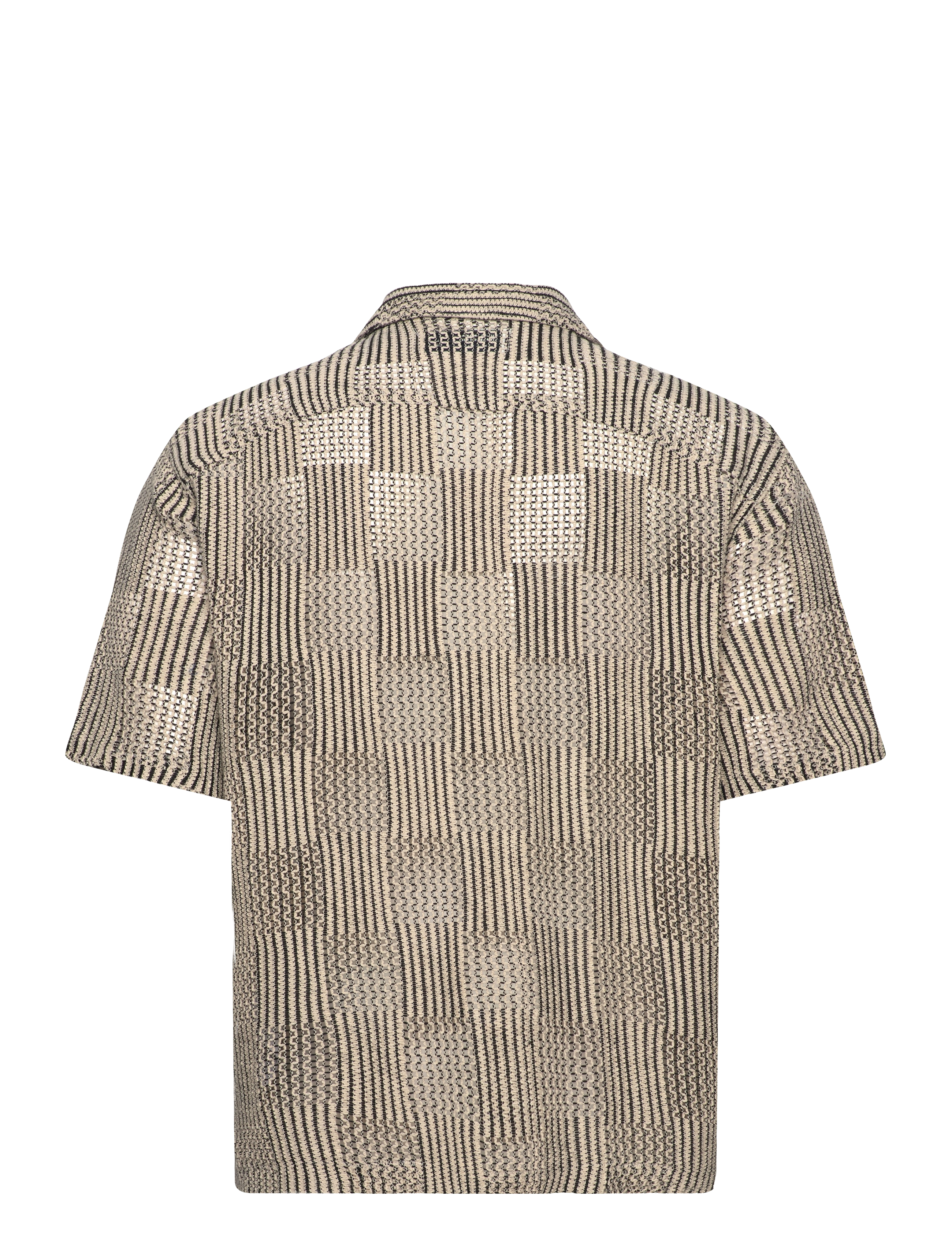 Hollister - HCo. GUYS WOVENS - kortermede skjorter - black and white patchwork crochet - 1