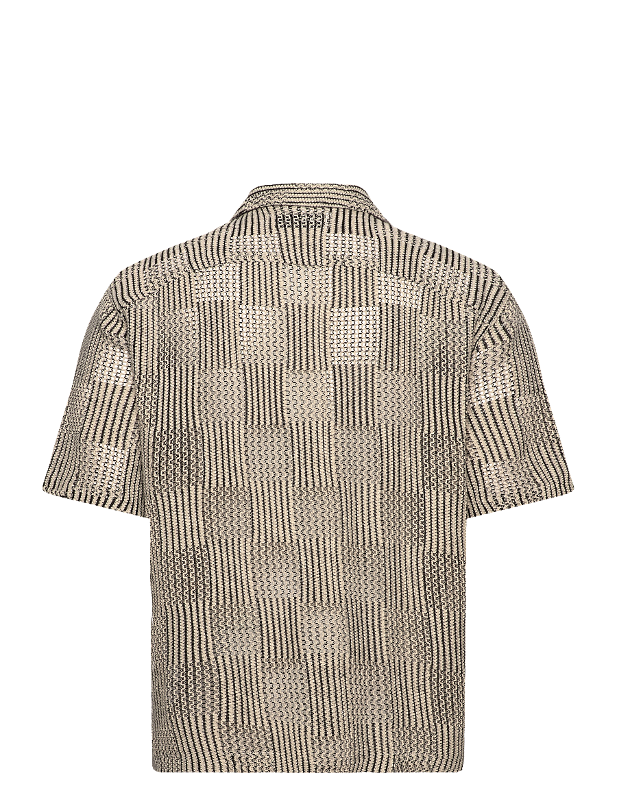 Hollister - HCo. GUYS WOVENS - lühikeste varrukatega särgid - black and white patchwork crochet - 1