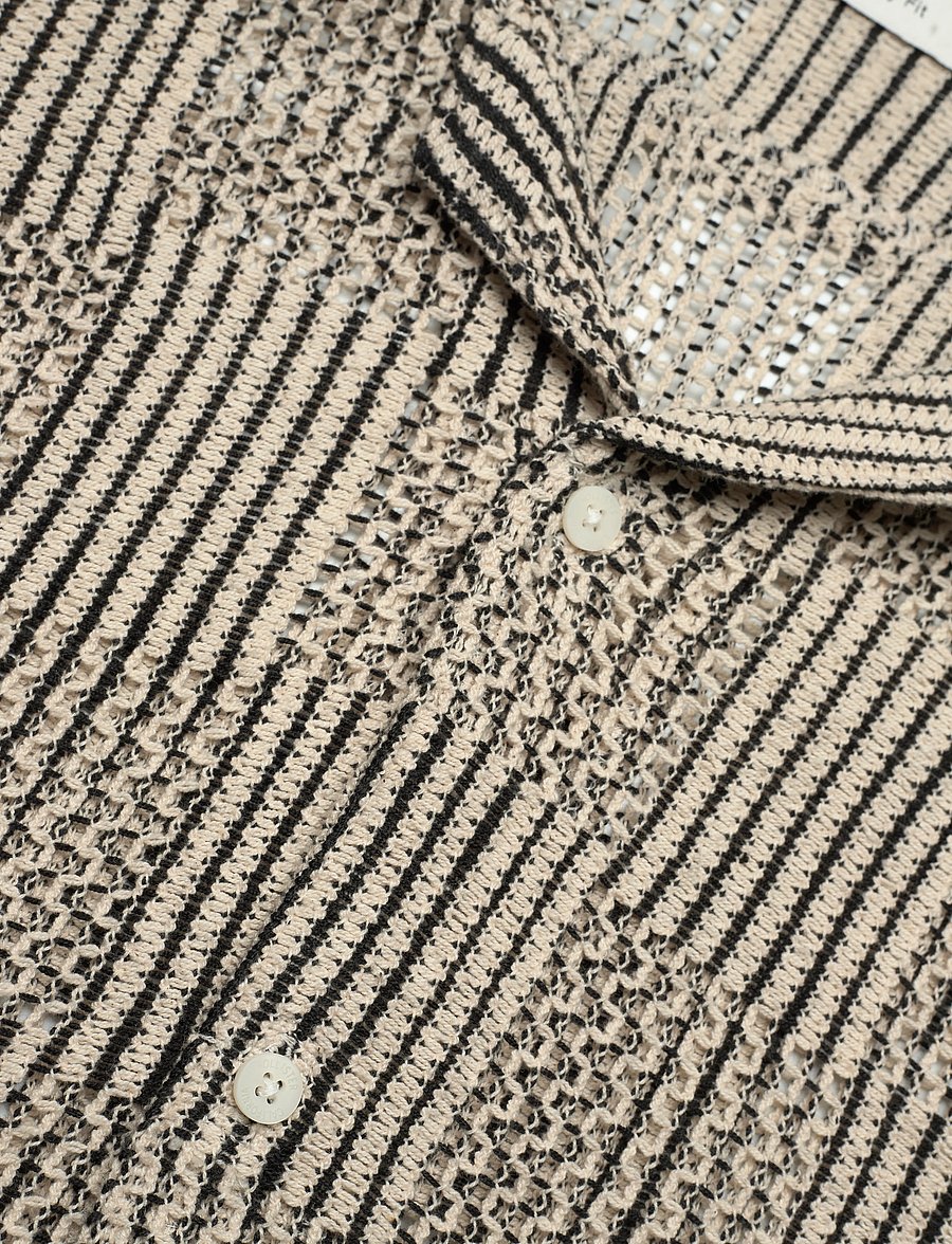 Hollister - HCo. GUYS WOVENS - lühikeste varrukatega särgid - black and white patchwork crochet - 3