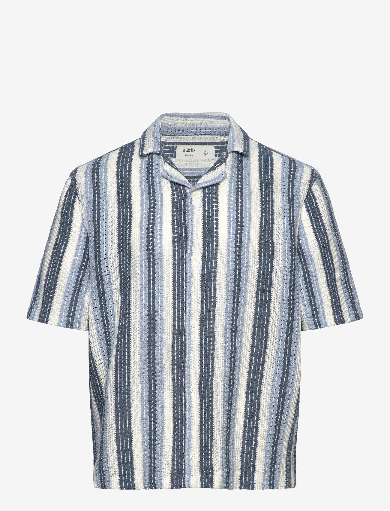 Hollister - HCo. GUYS WOVENS - kortärmade skjortor - cooktown crochet tan blue - 0