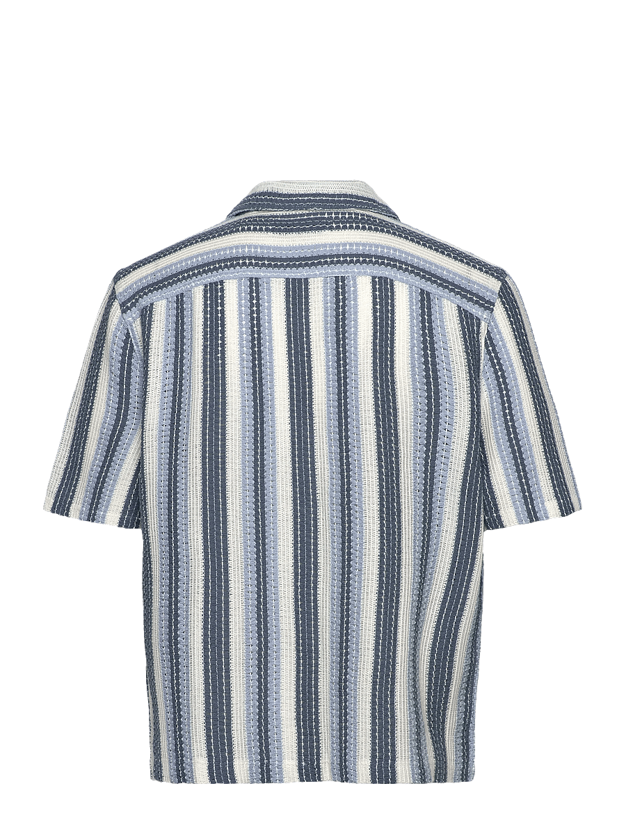 Hollister - HCo. GUYS WOVENS - kurzarmhemden - cooktown crochet tan blue - 1