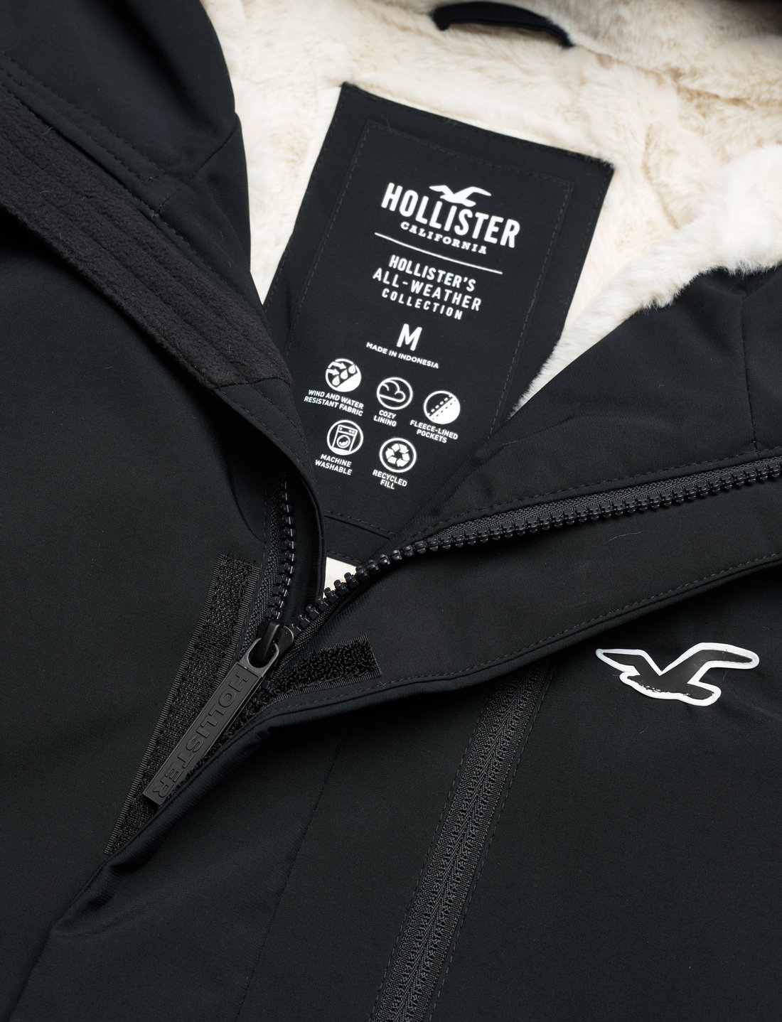 Hollister fleece lined jacket deals