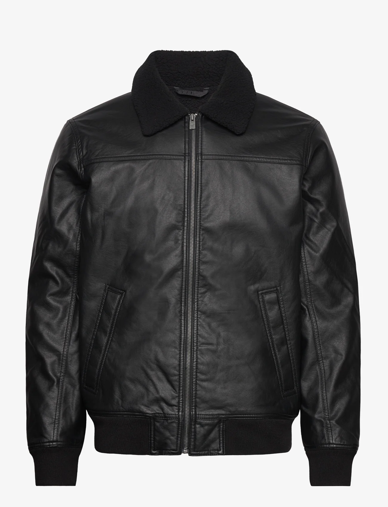 Hollister - HCo. GUYS OUTERWEAR - spring jackets - black leather - 0
