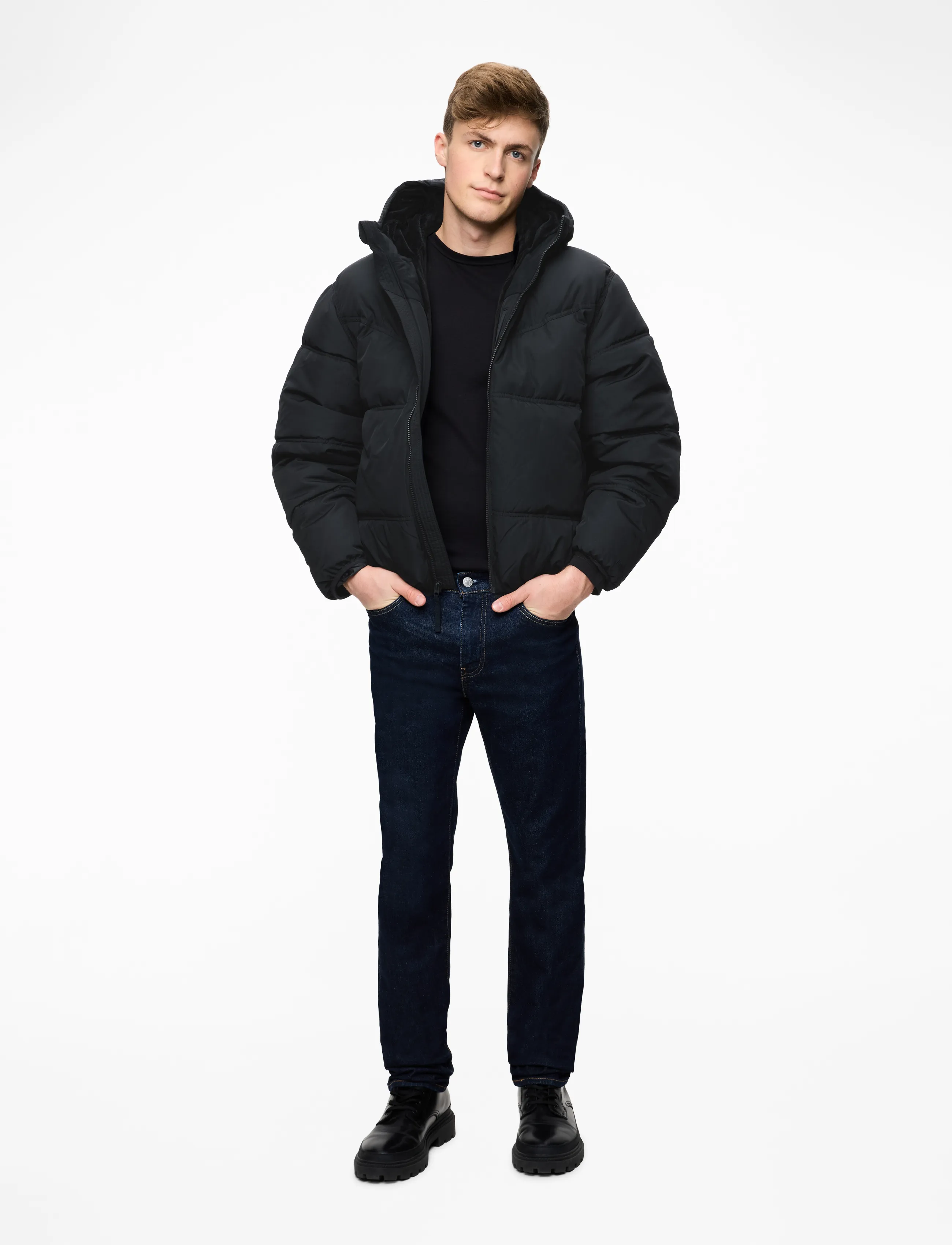 Hollister - HCo. GUYS OUTERWEAR - vinterjakker - black beauty - 2