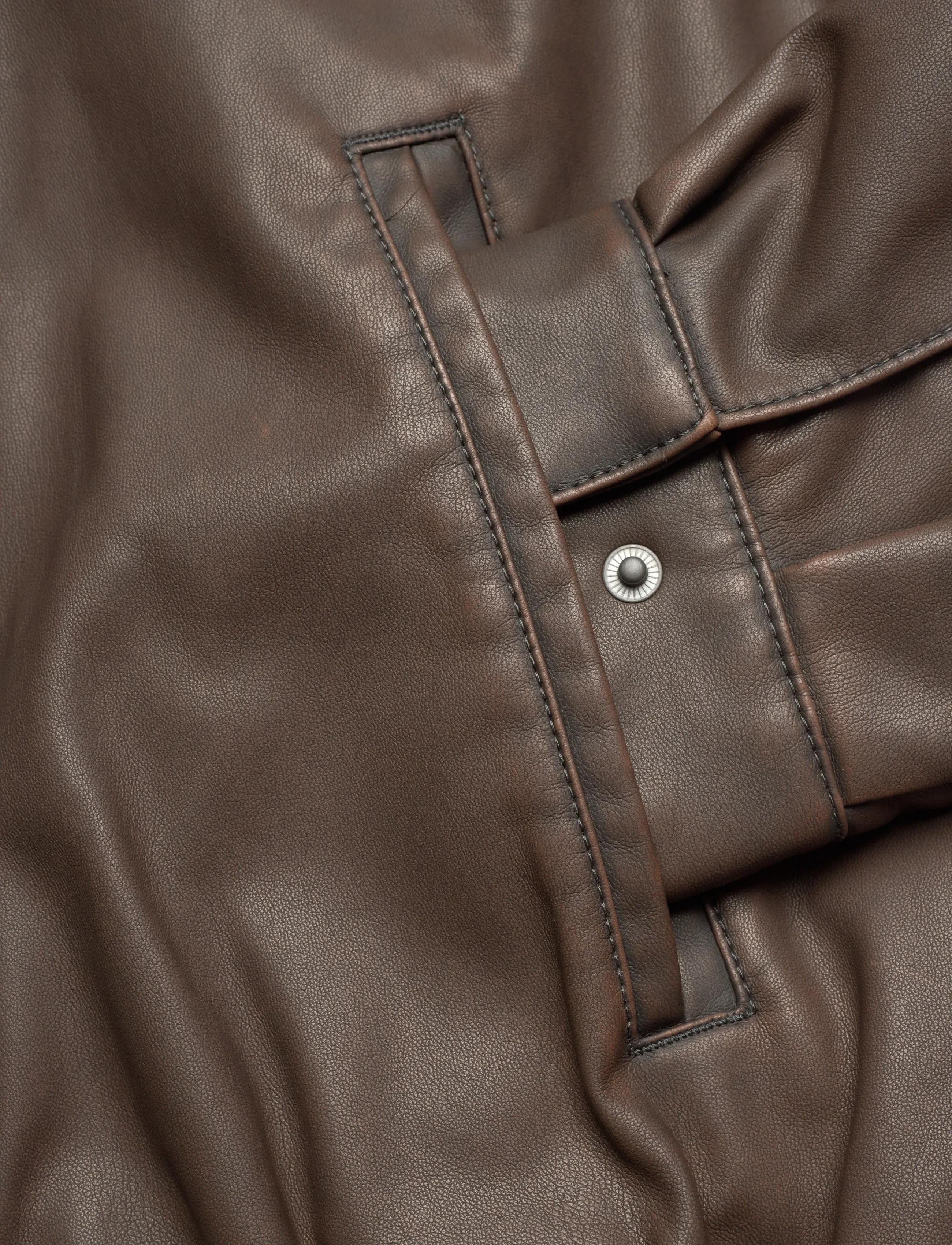 Hollister - BROWN FAUX LEATHER HARRINGTON - 410 - 3