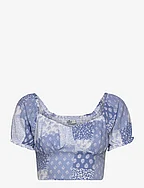 HCo. GIRLS WOVENS - BLUE PATCHWORK FLORAL