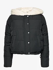 Hollister - HCo. GIRLS OUTERWEAR - winter jacket - black with cream hood - 0