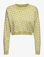 HCo. GIRLS SWEATERS - GREEN FLORAL GEO