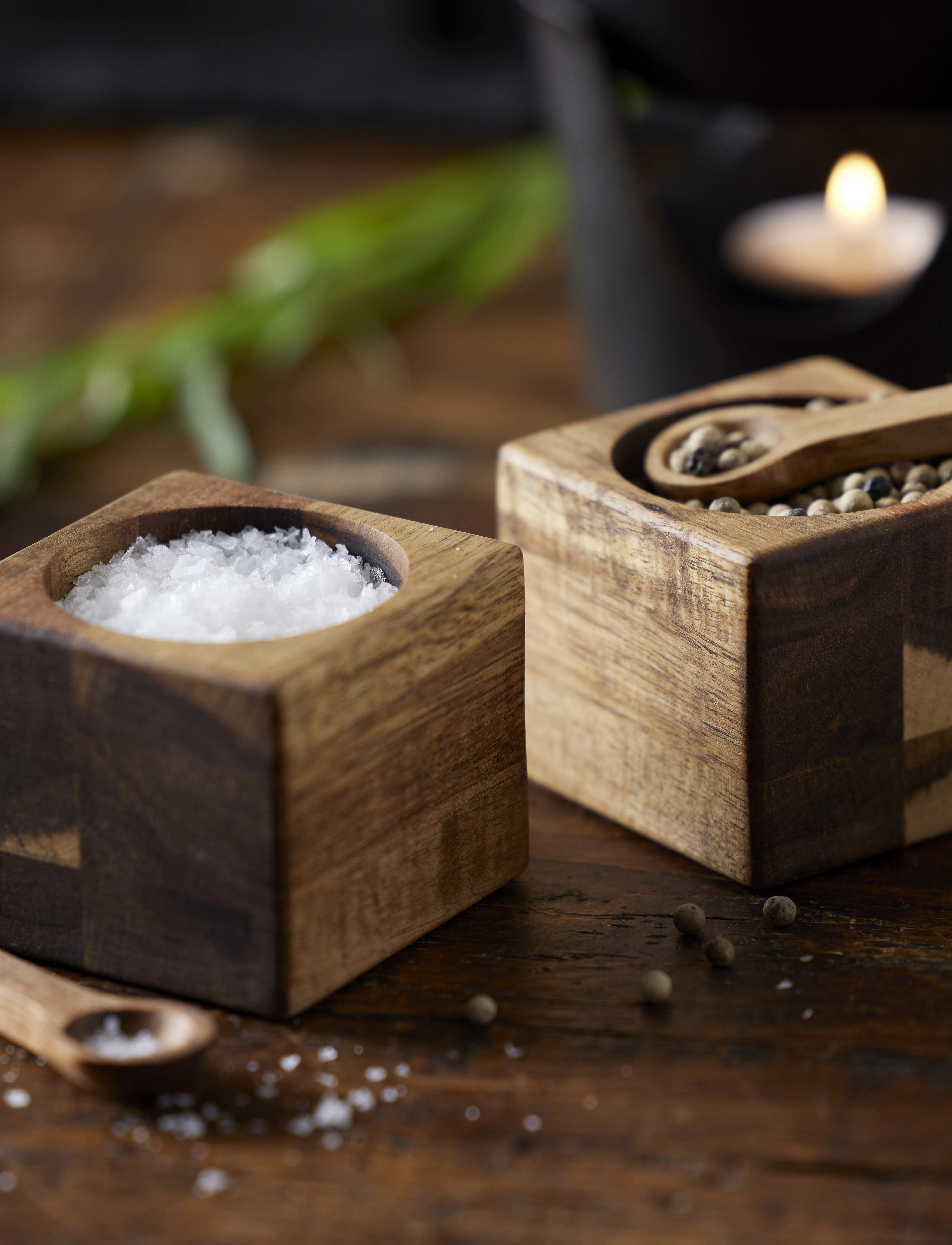 Holm Miniskålesæt Med 2 Skeer Stk., 6X6X5 cm, Kitchen Storage, Braun - Sugar Bowls, Homeware