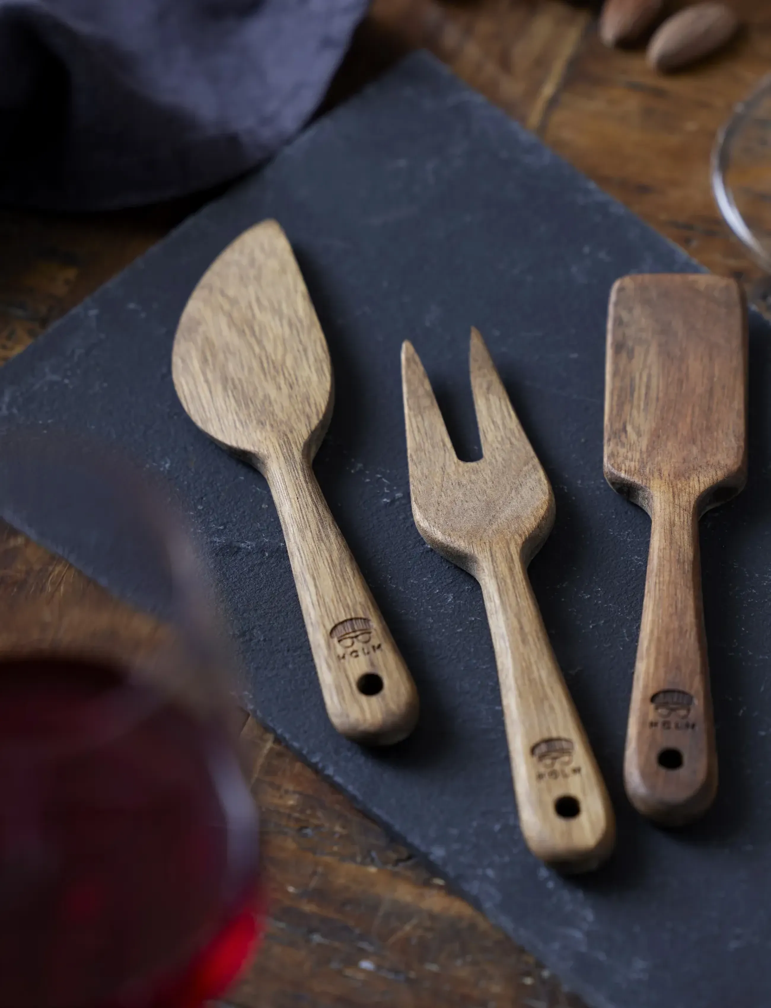 Holm Ostesæt 14 Cm 3 Dele Akacietræ, cm x 15.2, Cutlery - Set, Homeware