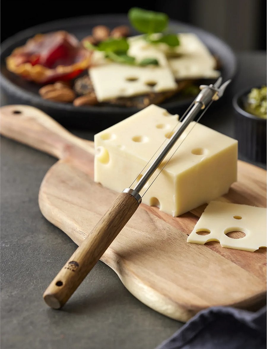 Holm - Cheese slicer 24,5 cm Stainless steel/Acacia - juustulõikurid - natural - 2