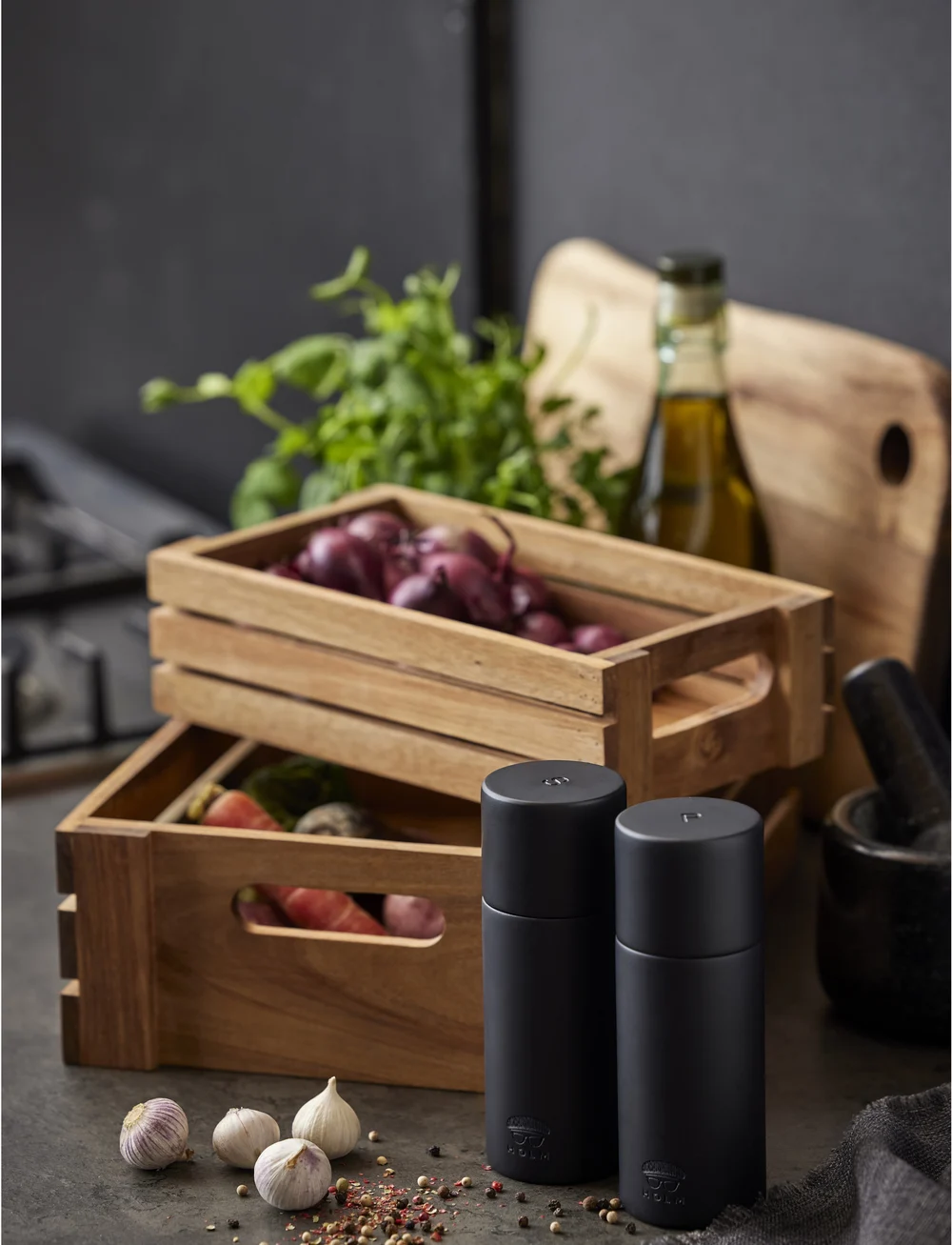 Holm - Salt and pepper grinder set - salz- & pfefferstreuer - black - 2