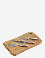 Cheese board with 3 knives