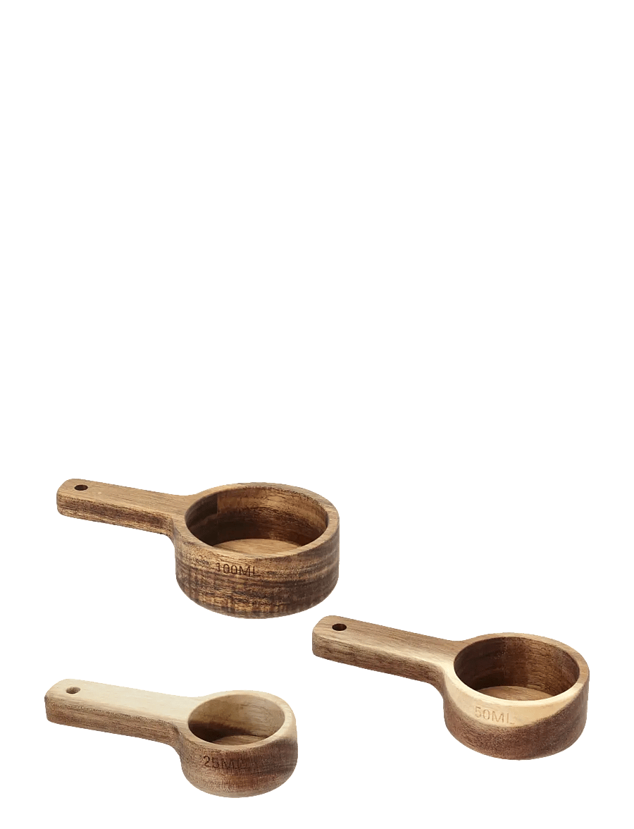 Holm - Measuring spoons set 3 pcs Acacia wood - messlöffel - natural - 1