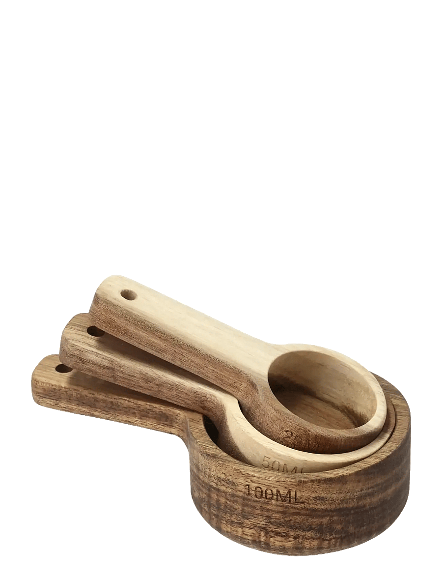 Holm - Measuring spoons set 3 pcs Acacia wood - messlöffel - natural - 2