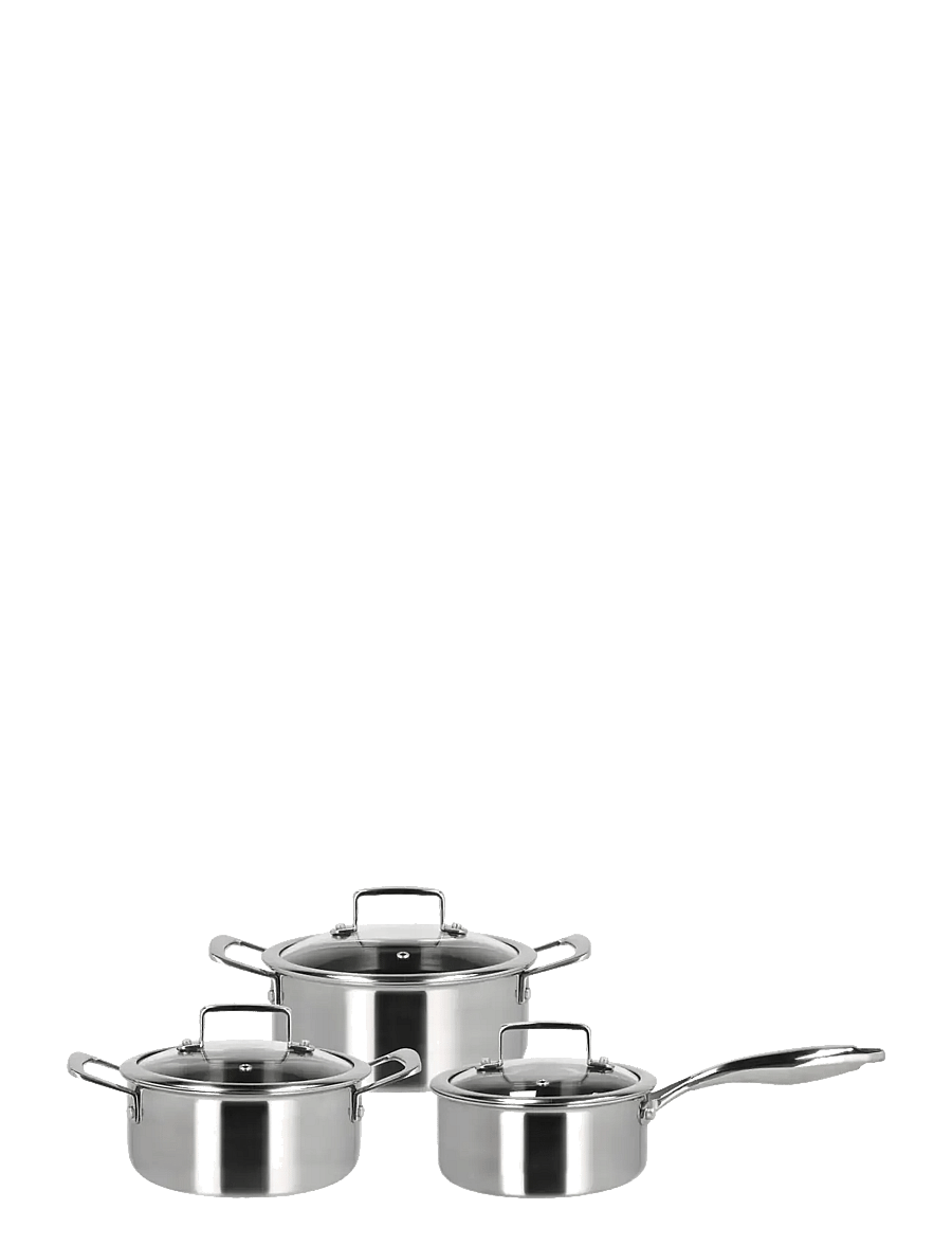Holm - Cookware set w lid Hybrid 3ply 6 parts Stainless steel - stieltopf-sets - silver - 1