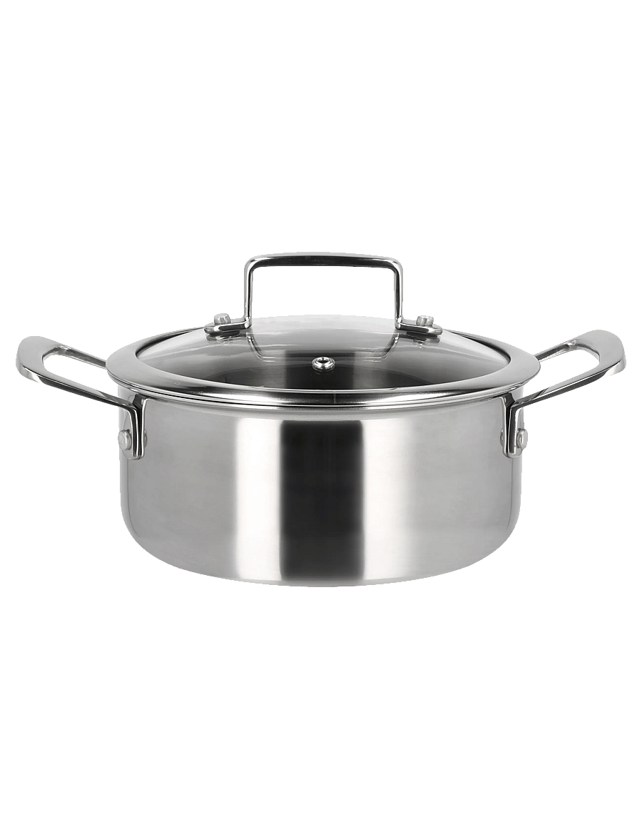 Holm - Cookware set w lid Hybrid 3ply 6 parts Stainless steel - stieltopf-sets - silver - 0