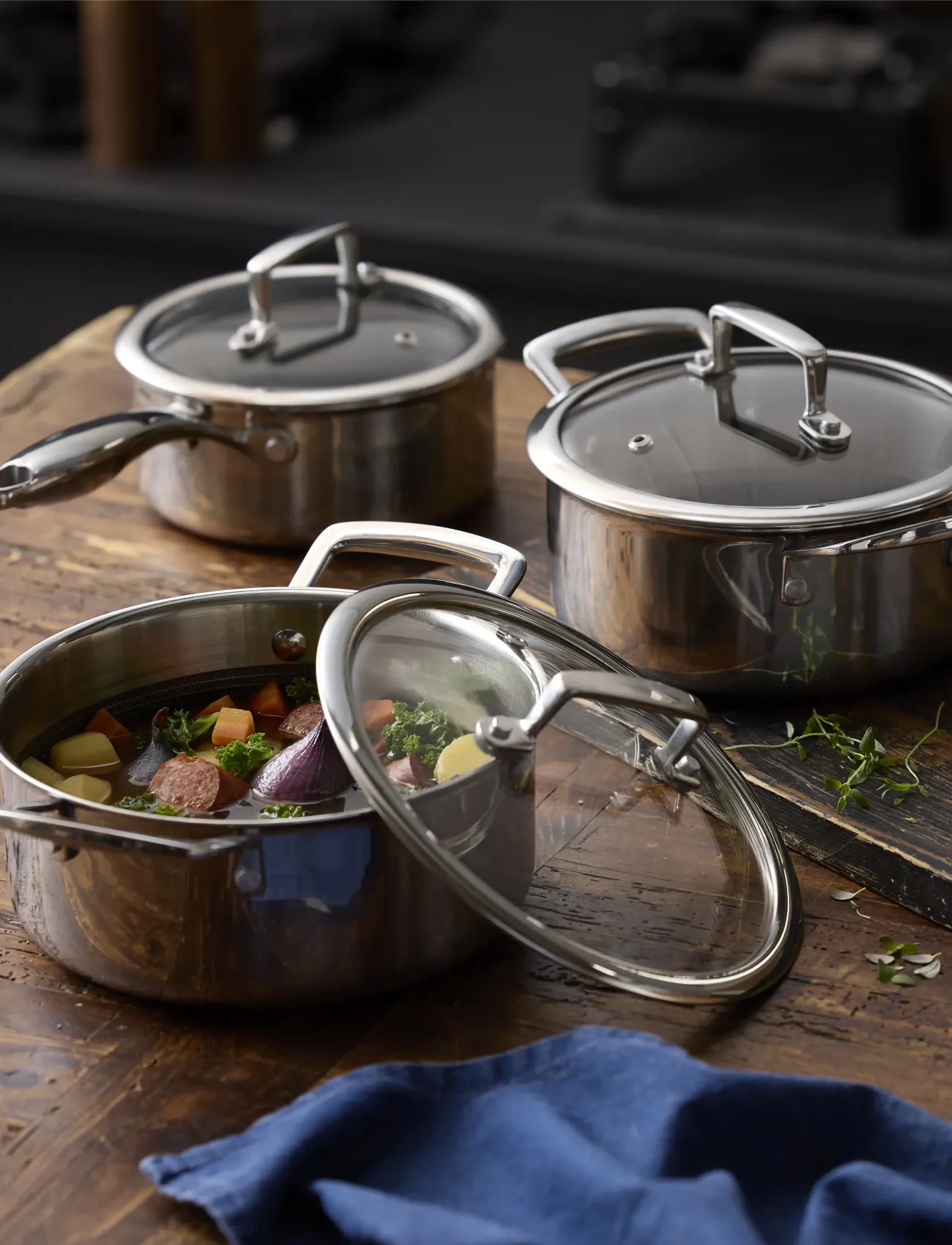 Holm - Cookware set w lid Hybrid 3ply 6 parts Stainless steel - ensembles de casseroles - silver - 5