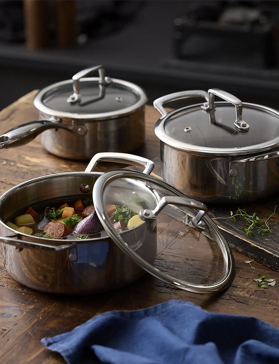 Holm - Cookware set w lid Hybrid 3ply 6 parts Stainless steel - stieltopf-sets - silver - 5