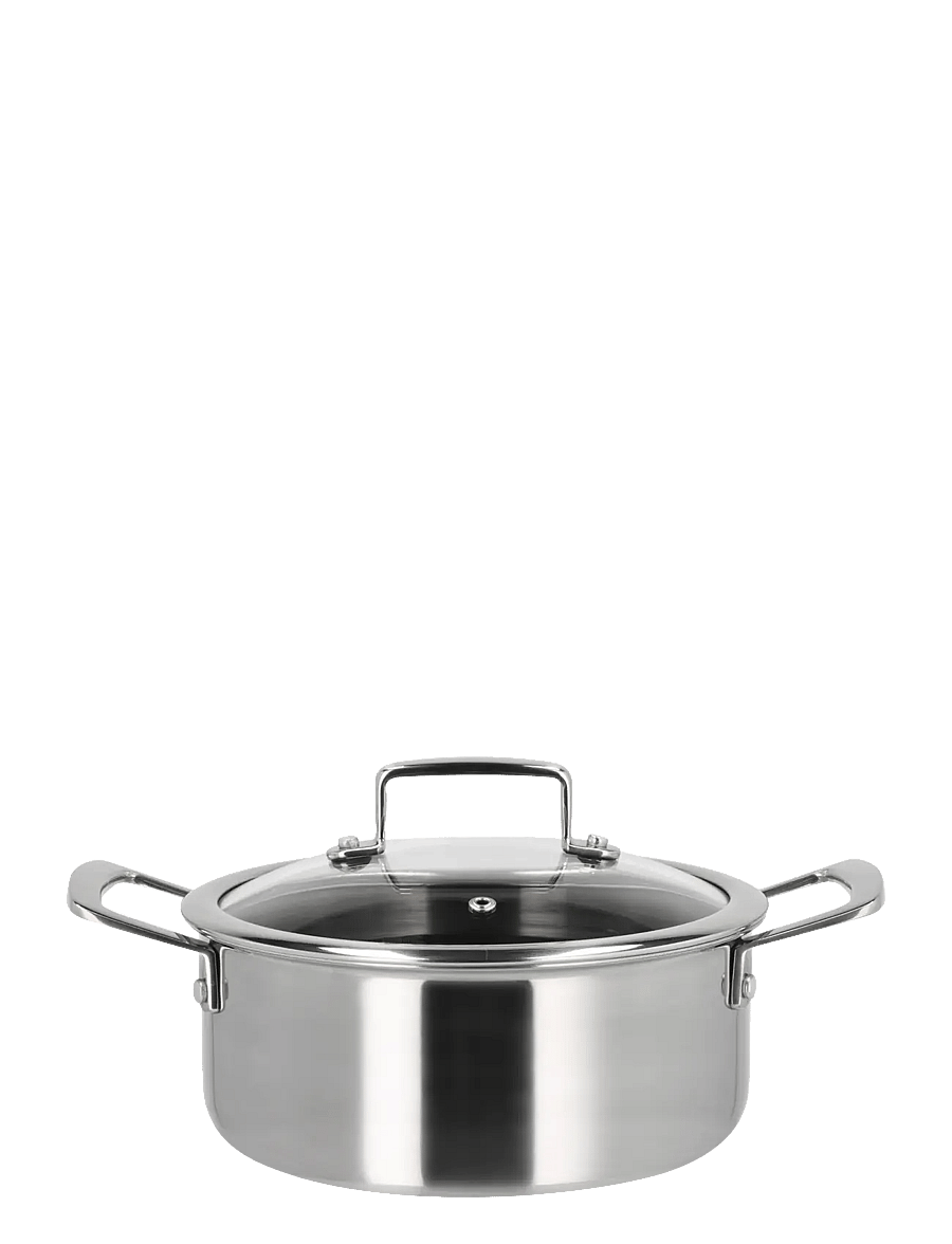 Holm - Cookware set w lid Hybrid 3ply 6 parts Stainless steel - stieltopf-sets - silver - 3