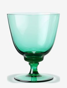 Flow Glas på fot 35 cl emerald green, Holmegaard