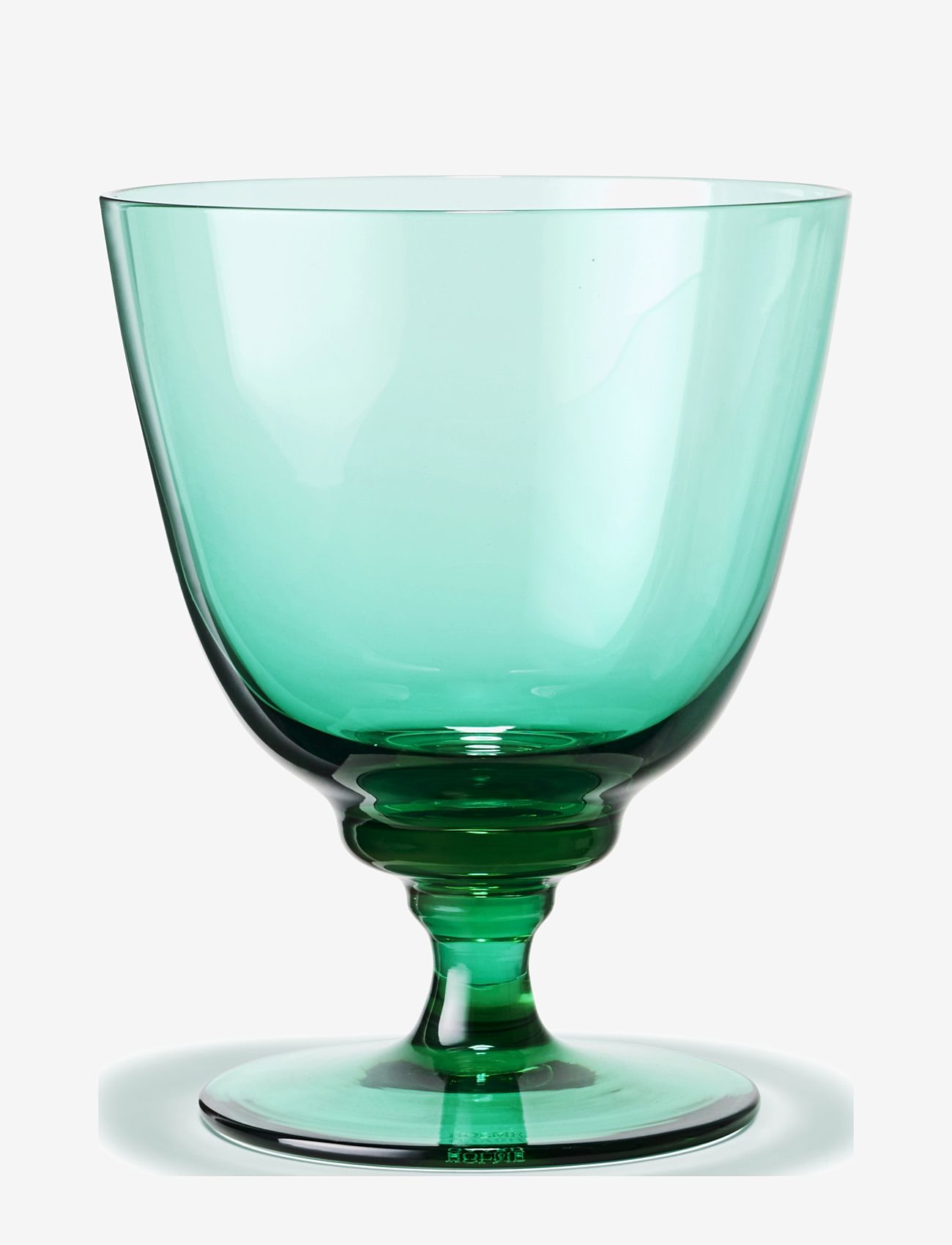 Holmegaard - Flow Glass on foot 35 cl emerald green - balto vyno taurės - emerald green - 0