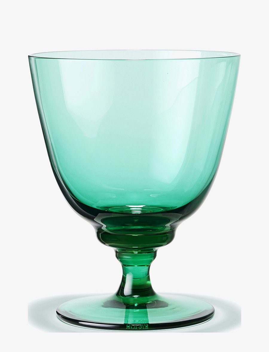 Holmegaard - Flow Glass on foot 35 cl emerald green - valkoviinilasit - emerald green - 1