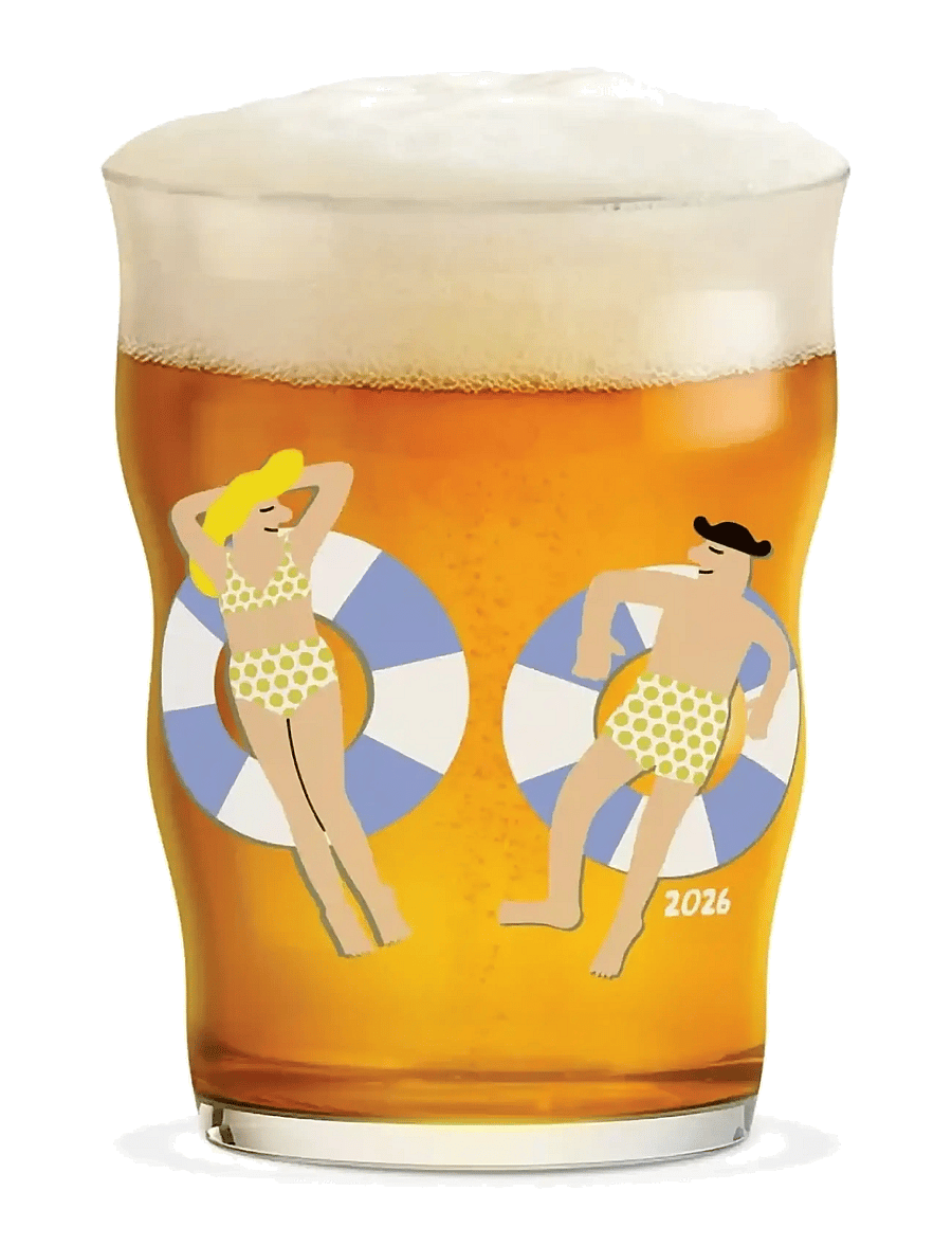 Holmegaard - Mikkeller Pint Ølglas 2026 40 cl klar m. deko - køb efter pris - clear w. deco - 1