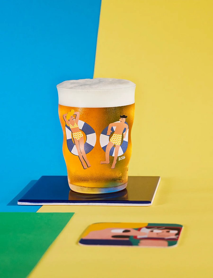 Holmegaard - Mikkeller Pint Ølglas 2026 40 cl klar m. deko - køb efter pris - clear w. deco - 0