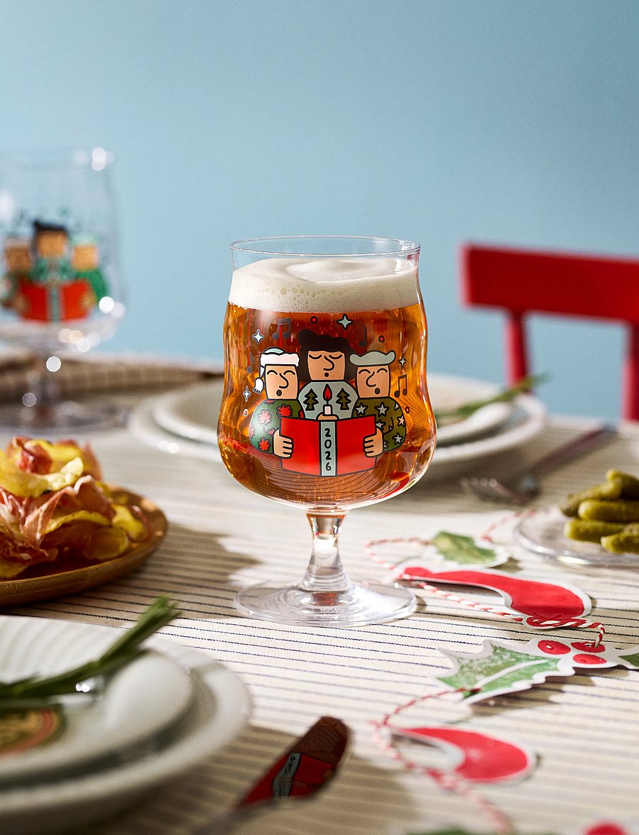 Holmegaard - Mikkeller Universal Beer glass 2026 40 cl clear w. deco - beer glasses - clear w. deco - 0