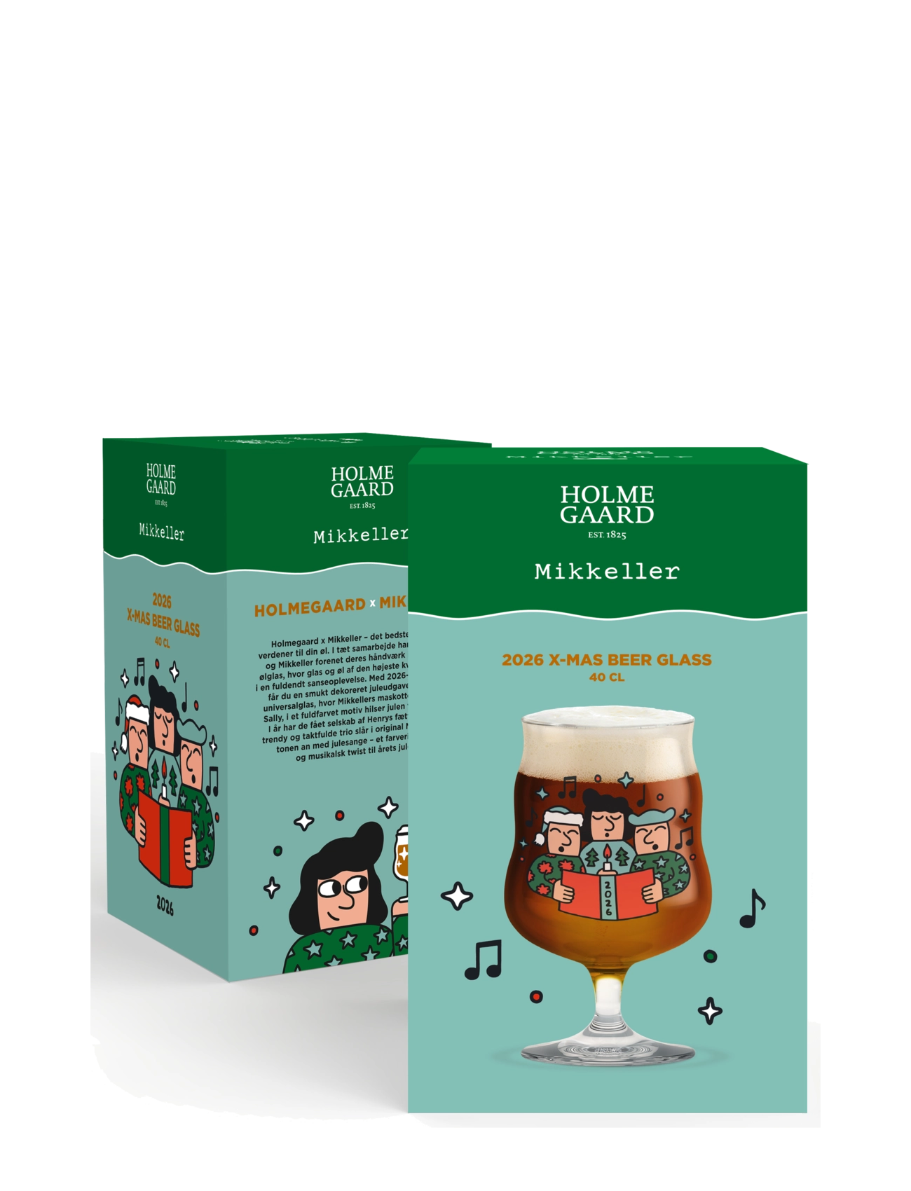 Holmegaard - Mikkeller Universal Beer glass 2026 40 cl clear w. deco - beer glasses - clear w. deco - 3