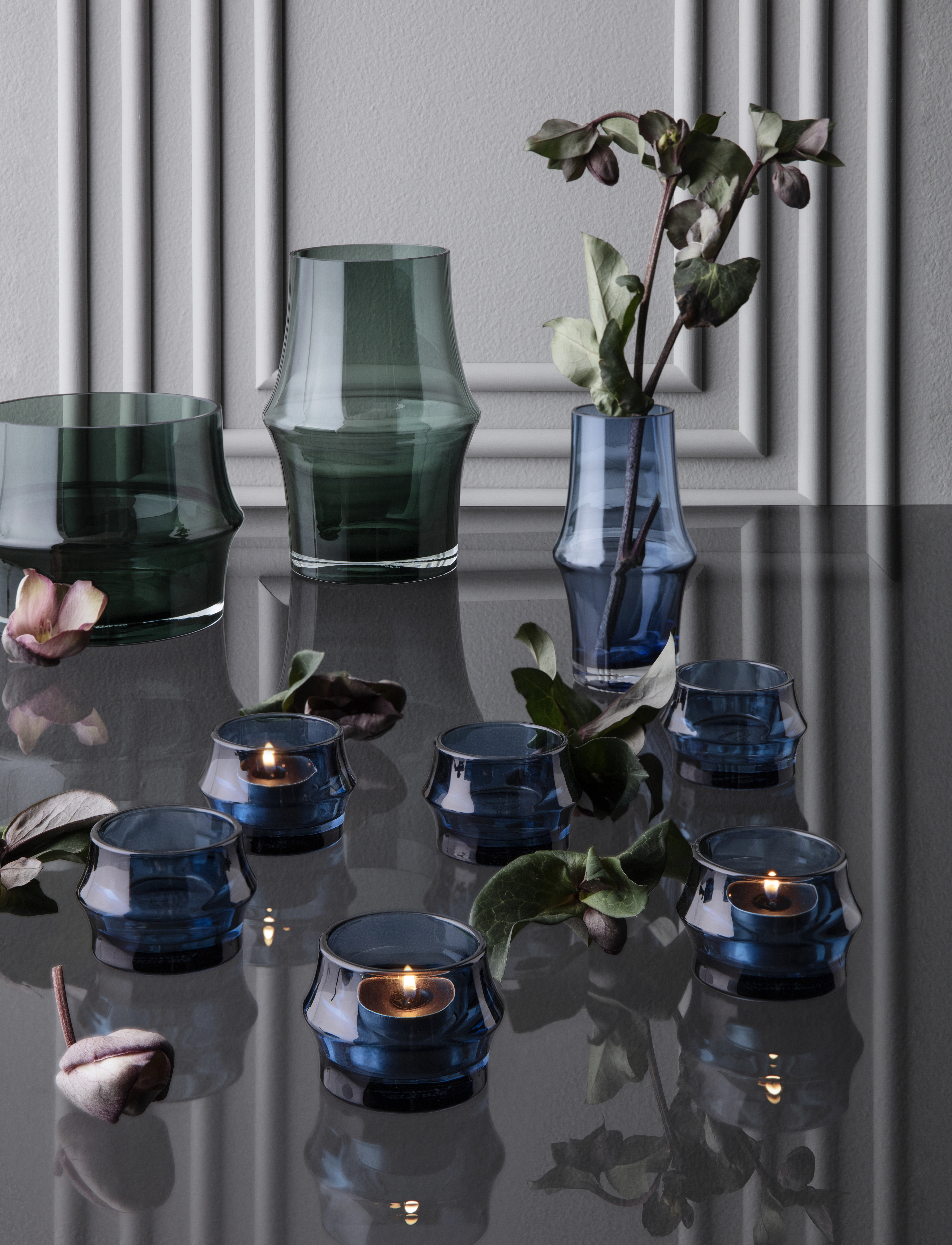 Holmegaard - ARC Tealight holder Ø7.2 cm dark blue 2 pcs. - die niedrigsten preise - dark blue - 3