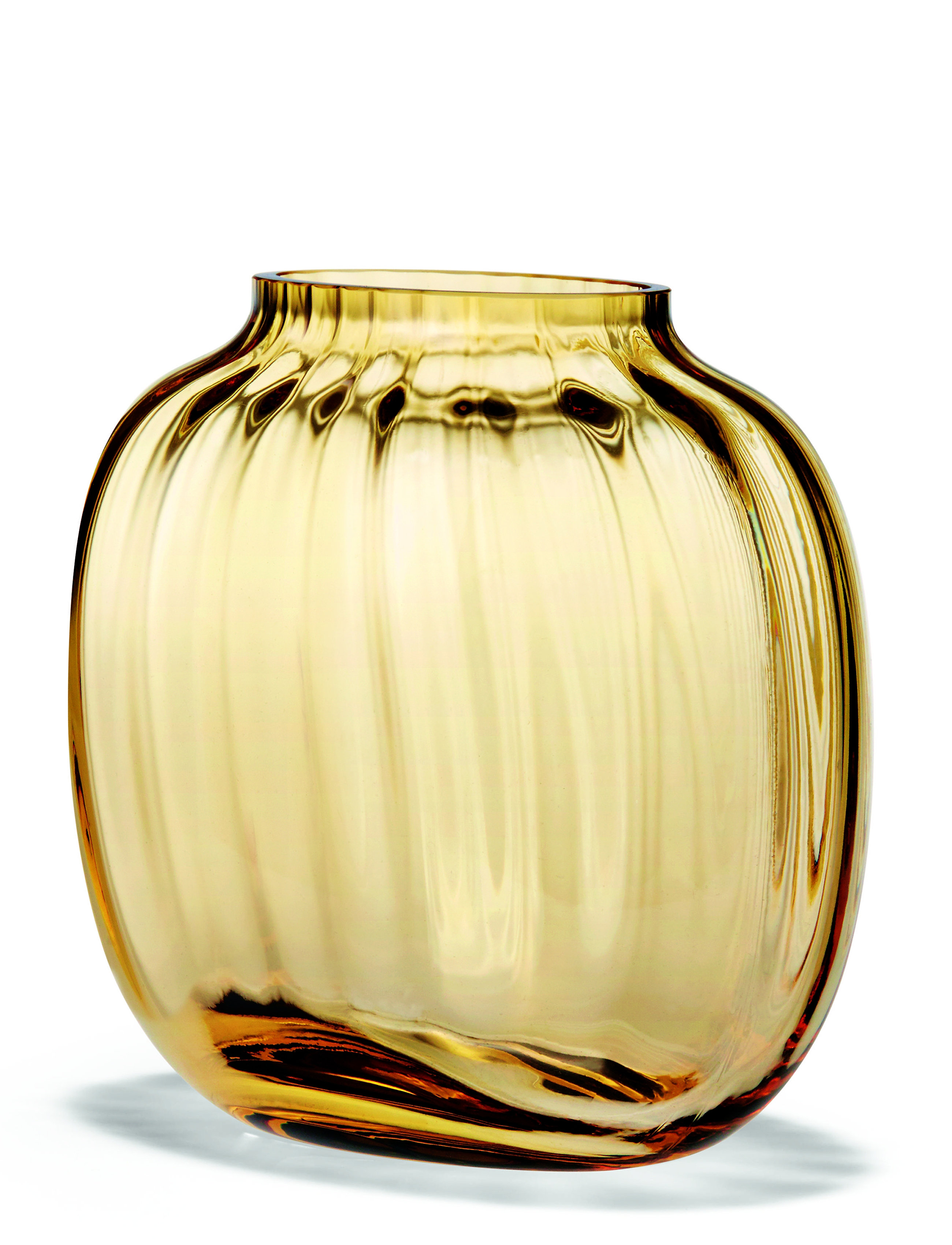 Holmegaard Primula Oval Vaseh12,5, H12.5 cm, Yellow, Vaser > Store Vaser, Unisex