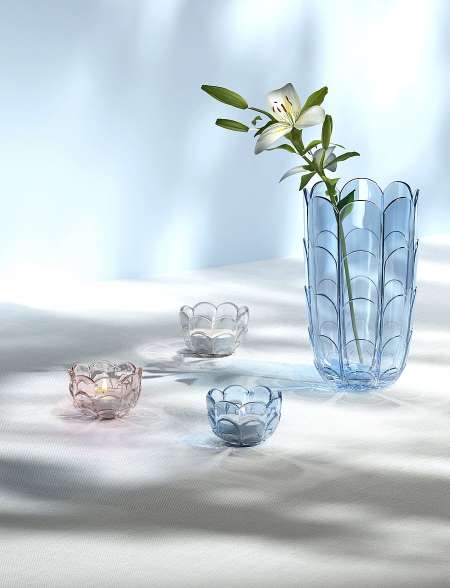 Holmegaard - Lily Tealight holder Ø7 cm clear - tealight holders - clear - 0