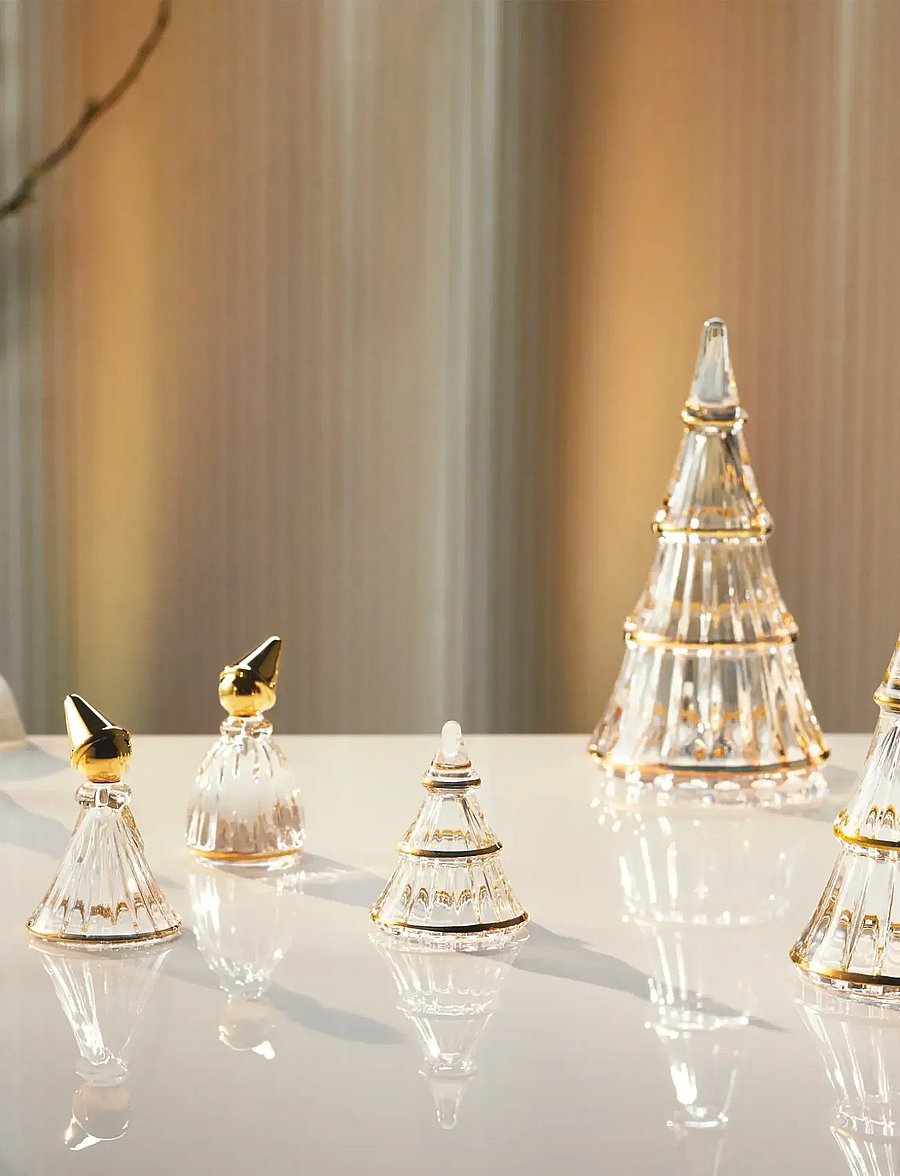 Holmegaard - Fairytales Christmas tree medium with gold - madalaimad hinnad - clear with gold - 4