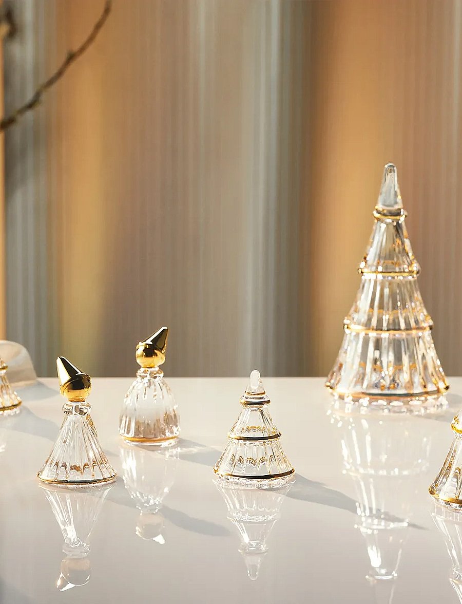 Holmegaard - Fairytales Christmas tree medium with gold - madalaimad hinnad - clear with gold - 5