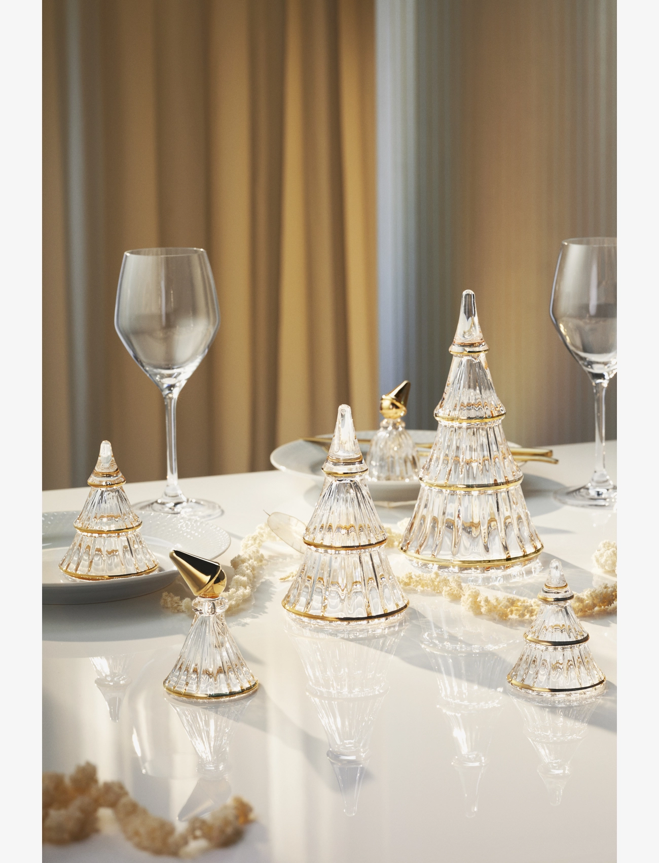 Holmegaard - Fairytales Christmas tree xlarge with gold - clear with gold - 1