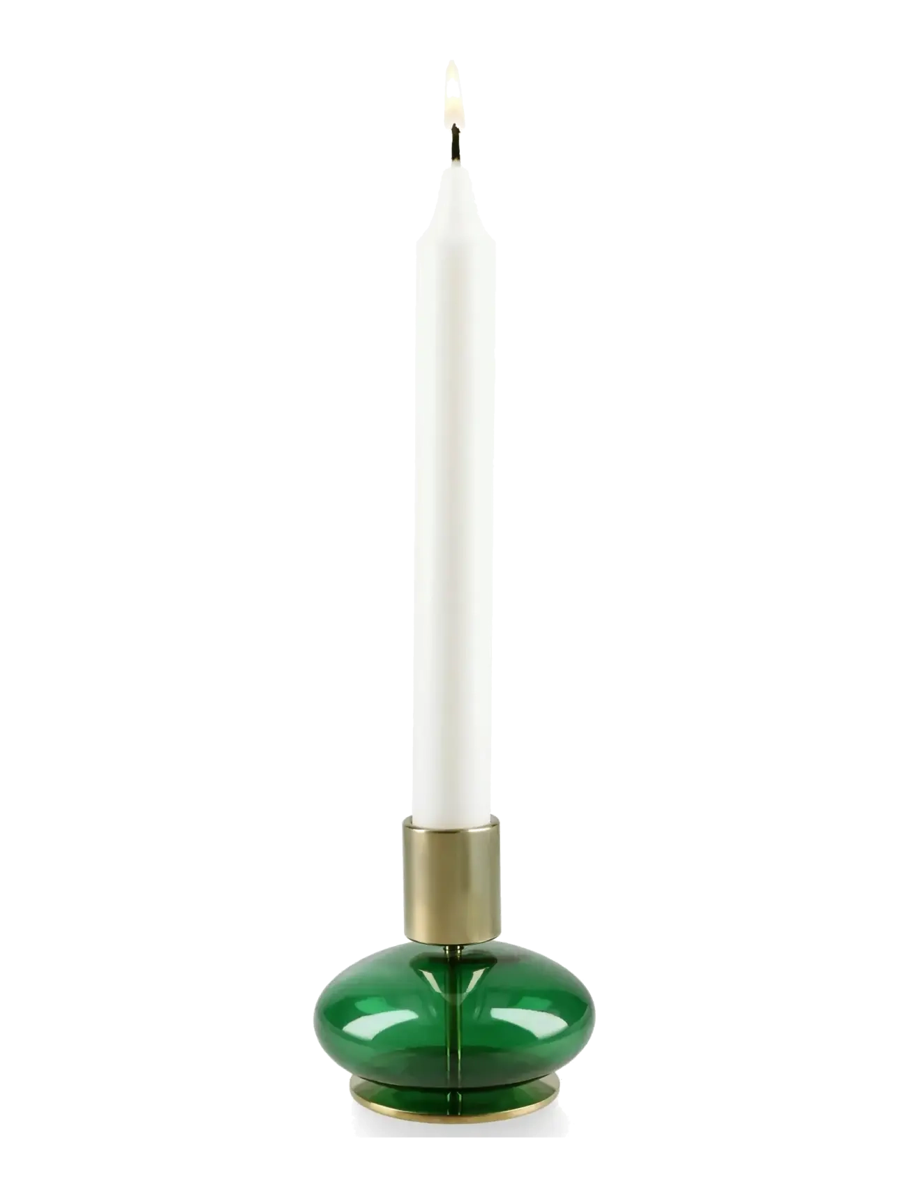 Holmegaard Bubble Lysestage H8 Cm Grøn, Lysestage, Hvid, Str: 8 CM
