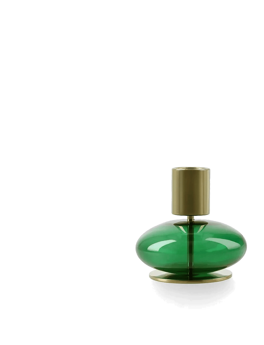 Holmegaard - Bubble Candle holder H8 cm green - green - 2
