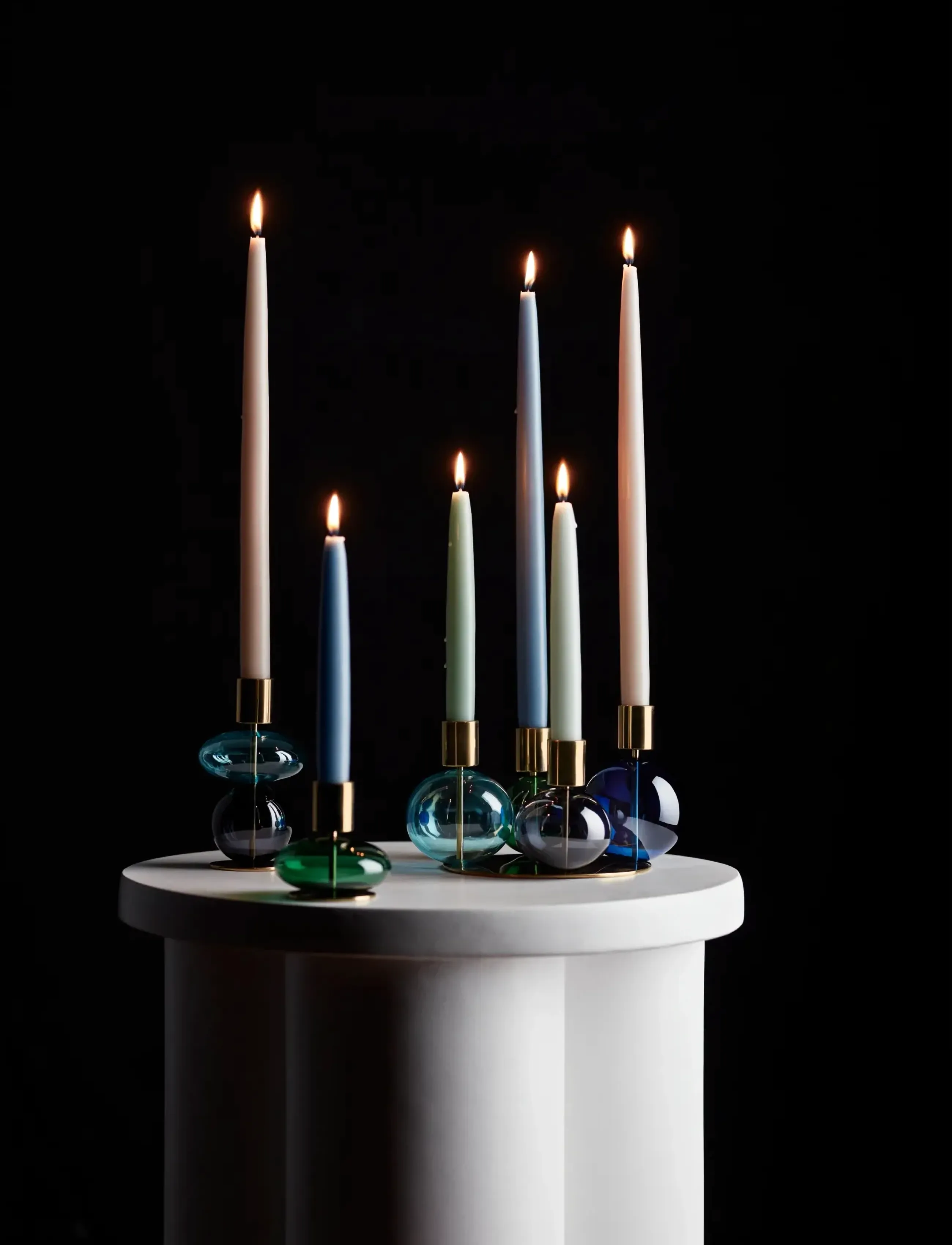 Holmegaard Bubble Lysestage H8 Cm Grøn, 8 cm, Candlesticks & Lanterns, Weiß - Candlesticks, Homeware