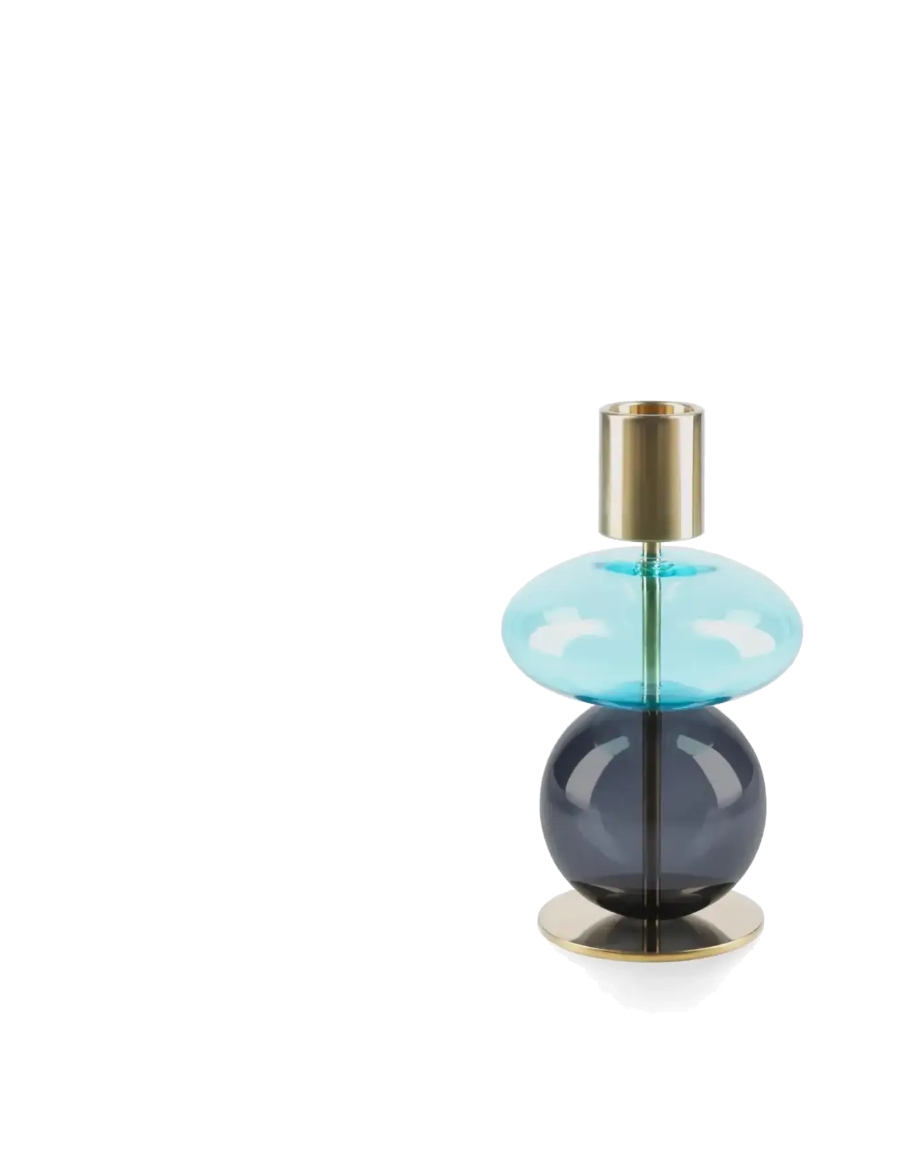 Holmegaard - Bubble Candle holder H14 cm light blue/smoke - blue/smoke - 2