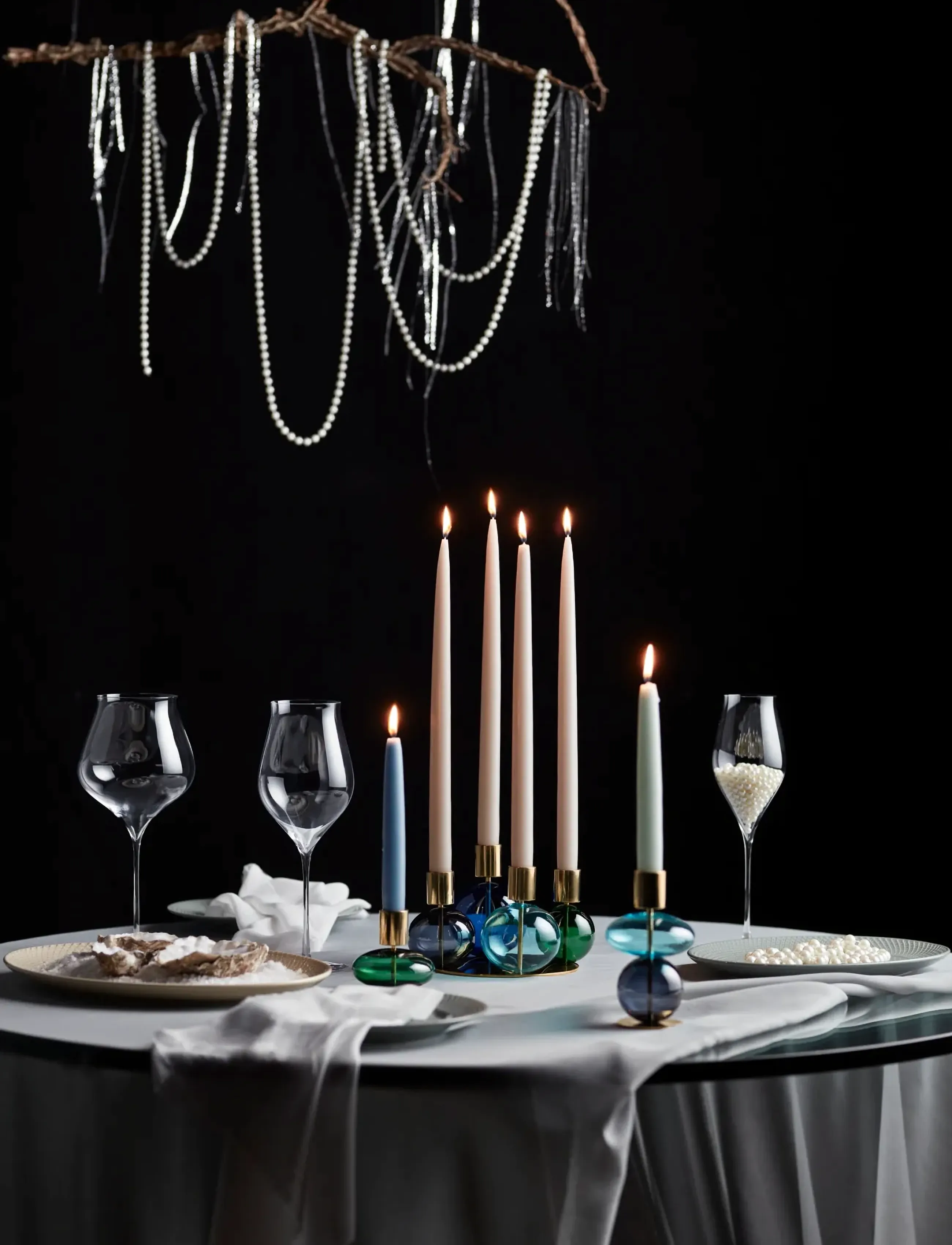 Holmegaard Bubble Lysestage H14 Cm Lys Blå/Smoke, 14 cm, Candlesticks & Lanterns, Weiß - Candlesticks, Homeware