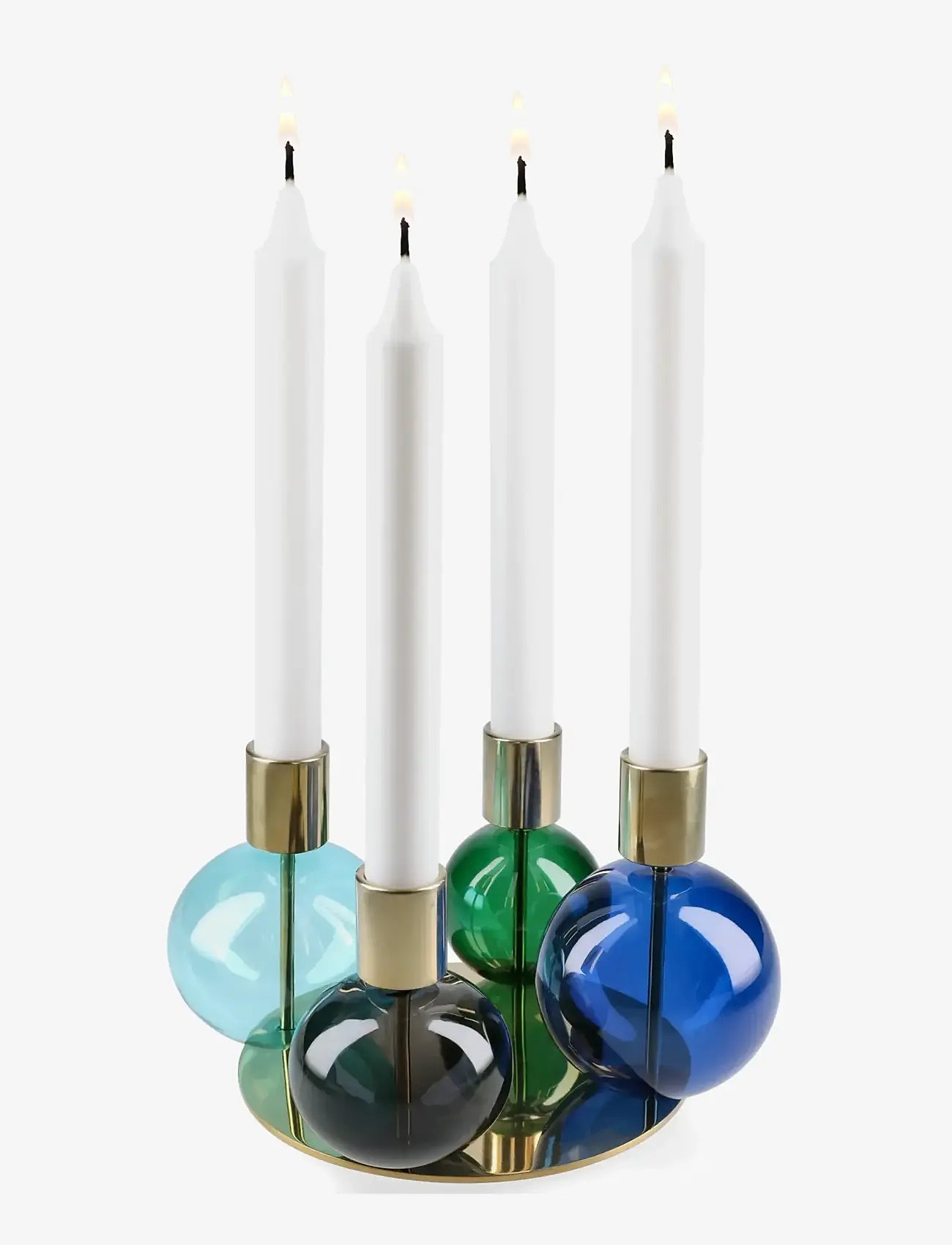 Holmegaard - Bubble 4-armed candle holder Ø17.5 cm blue/green - kerzenständer - blue/green/smoke - 0