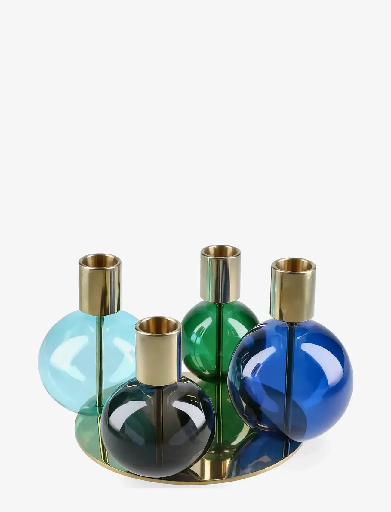 Holmegaard - Bubble 4-armed candle holder Ø17.5 cm blue/green - kerzenständer - blue/green/smoke - 1