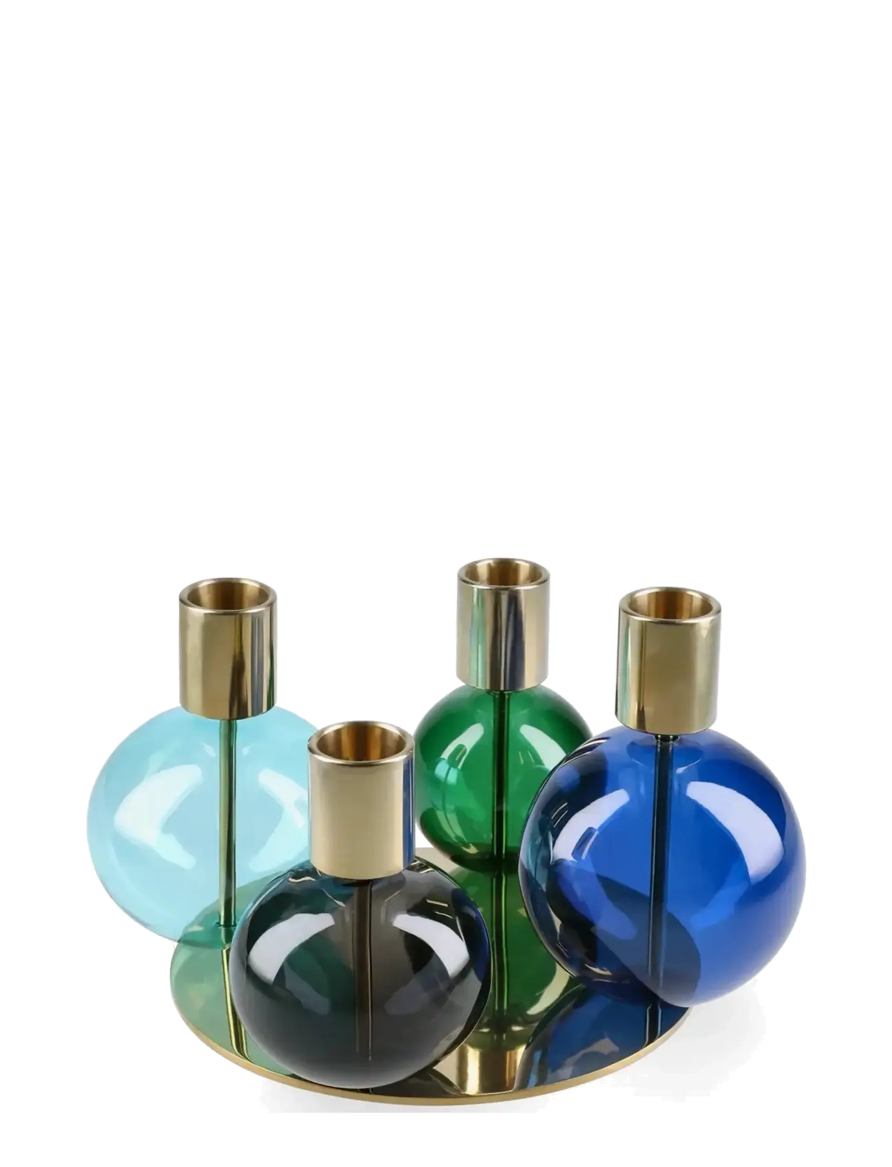 Holmegaard - Bubble 4-armet lysestage Ø17.5 cm blå/grøn - blue/green/smoke - 2