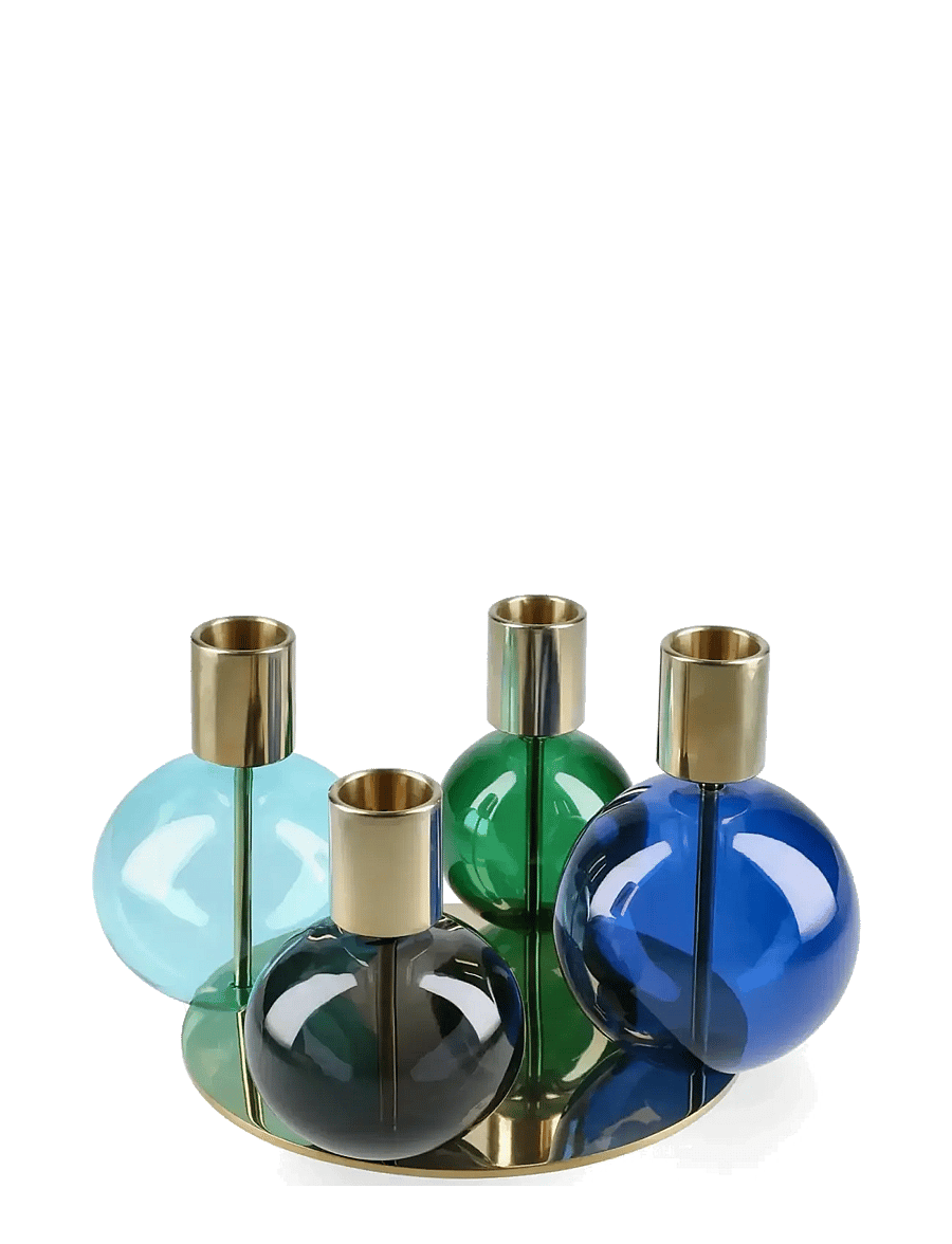 Holmegaard - Bubble 4-armed candle holder Ø17.5 cm blue/green - kerzenständer - blue/green/smoke - 2