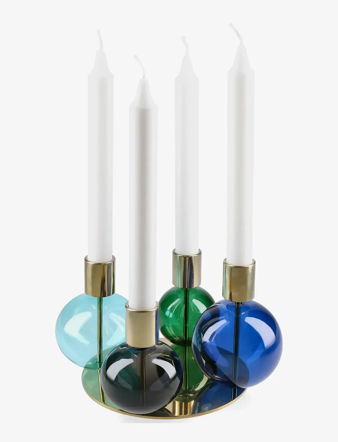 Holmegaard - Bubble 4-armed candle holder Ø17.5 cm blue/green - kerzenständer - blue/green/smoke - 2